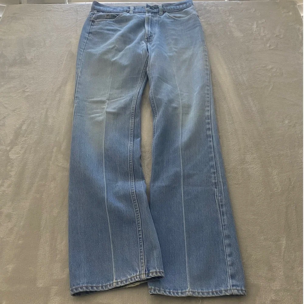 Rare Vintage Levis Orange Tab Light Wash Straight Leg Jeans Blue Denim 32x31
